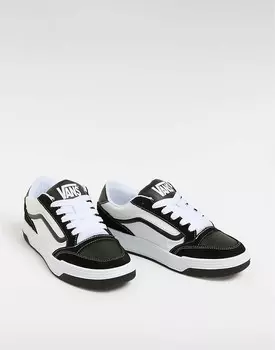 Черные/белые кожаные кроссовки Vans Hylane