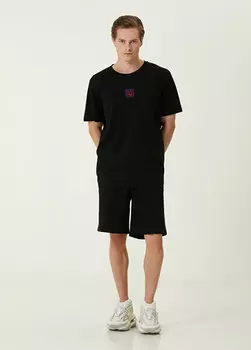 Черные бермуды с логотипом на талии Balmain