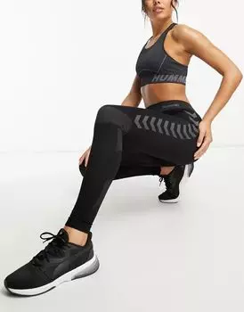 Черные бесшовные леггинсы Hummel First