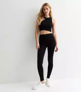 Черные бесшовные леггинсы New Look, черный