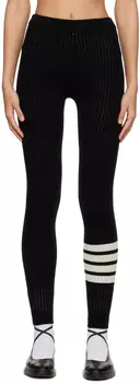 Черные бесшовные леггинсы с полосками 4 Thom Browne