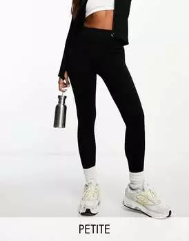 Черные бесшовные леггинсы в рубчик ASOS 4505 Petite Icon