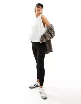 Черные бесшовные леггинсы в рубчик Vero Moda Maternity