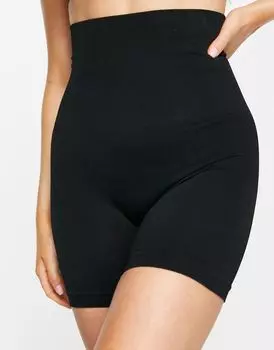 Черные бесшовные моделирующие шорты с завышенной талией ASOS DESIGN