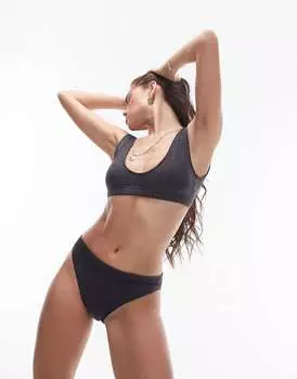 Черные бесшовные трусы Topshop