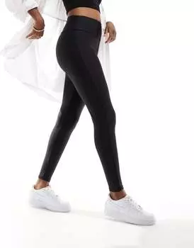Черные блестящие леггинсы ASOS