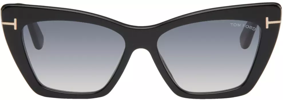 Черные блестящие солнцезащитные очки Wyatt TOM FORD