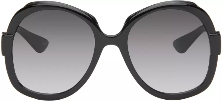 Черные большие солнцезащитные очки Gucci