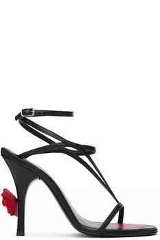 Черные босоножки на каблуке с ремешками Magda Butrym