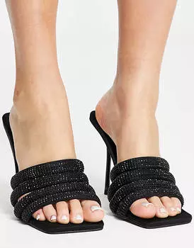 Черные босоножки на каблуке с украшением Topshop Summer