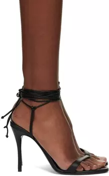 Черные босоножки на каблуке с запахом Magda Butrym