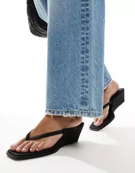 Черные босоножки на танкетке ASOS DESIGN Tulum