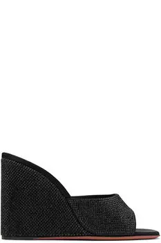 Черные босоножки на танкетке Lupita Crystal Amina Muaddi