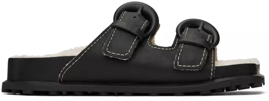 Черные босоножки с квадратным носком Marine Serre