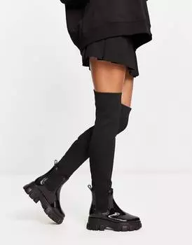 Черные ботфорты ботфорты ASOS DESIGN Gravity