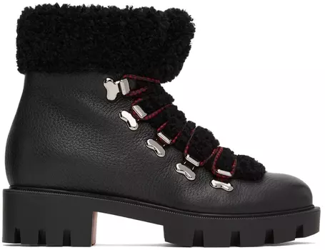 Черные ботильоны на плоской подошве Edelvizer Christian Louboutin