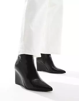 Черные ботильоны на танкетке River Island