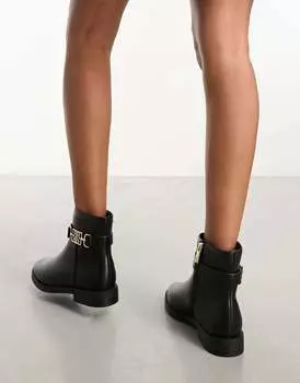 Черные ботильоны River Island с золотой пряжкой