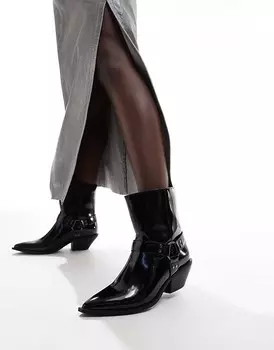 Черные ботильоны в стиле вестерн SEQWL