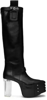 Черные ботинки без застежки на платформе Rick Owens