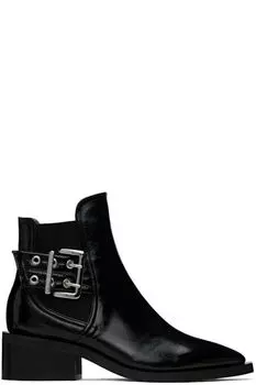 Черные ботинки Chelsea с массивной пряжкой GANNI