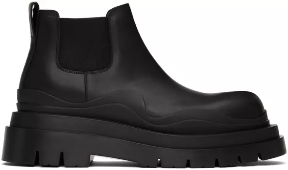 Черные ботинки челси из покрышек Bottega Veneta