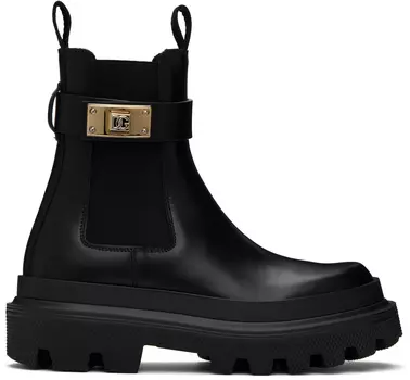 Черные ботинки челси из телячьей кожи Dolce & Gabbana
