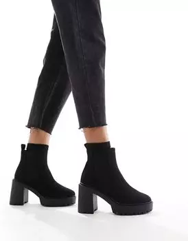 Черные ботинки челси на массивном каблуке ASOS DESIGN Elma