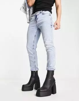 Черные ботинки челси на платформе и каблуке ASOS DESIGN из искусственной кожи