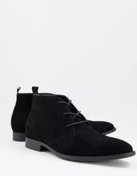 Черные ботинки из искусственной замши ASOS DESIGN