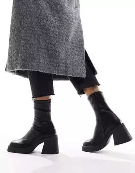 Черные ботинки на каблуке ASOS Radiate