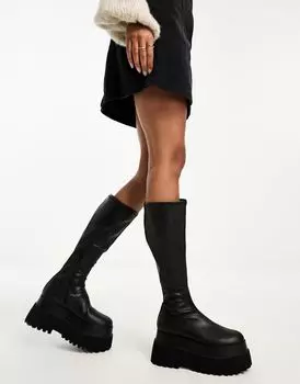 Черные ботинки на массивной подошве на плоской подошве ASOS DESIGN Conspire