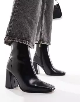 Черные ботинки на расклешенном каблуке ASOS DESIGN Everest