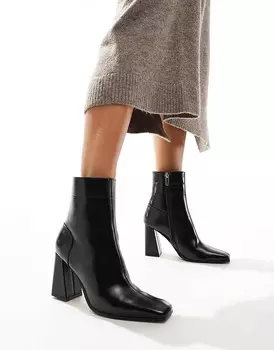 Черные ботинки на расклешенном каблуке ASOS DESIGN Everest