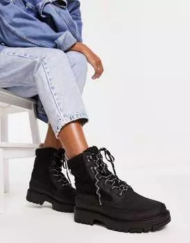 Черные ботинки на шнуровке Levi's Solvi Sherpa