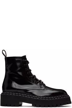 Черные ботинки на шнуровке с рифленой подошвой Proenza Schouler