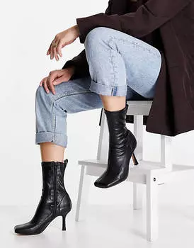 Черные ботинки-носки на квадратном носке ASOS DESIGN Roma