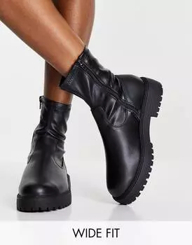 Черные ботинки-носки широкого кроя ASOS DESIGN