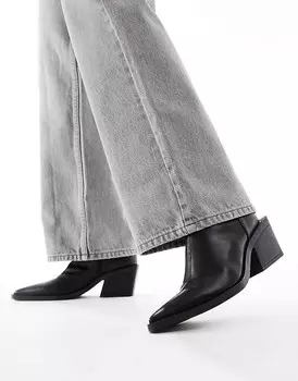 Черные ботинки-носки в западном стиле ASOS DESIGN Wide Fit – Refresh –, широкого кроя