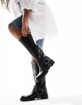 Черные ботинки Pull&Bear с пряжкой