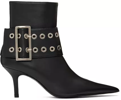 Черные ботинки с большим поясом Abra