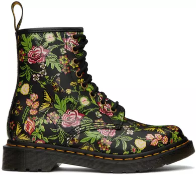 Черные ботинки с цветочным принтом Bloom 1460 Dr. Martens