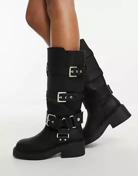 Черные ботинки с несколькими пряжками ASOS DESIGN Captain