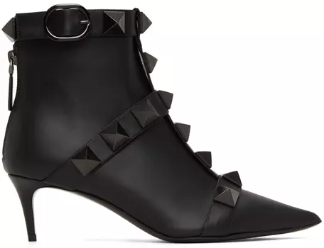 Черные ботинки с римскими заклепками 60 Valentino Garavani