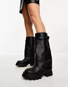 Черные ботинки со складками Azalea Wang Jet