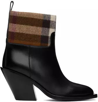 Черные ботинки в клетку Burberry