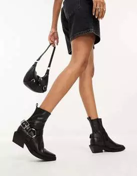 Черные ботинки в стиле вестерн ASOS Agent