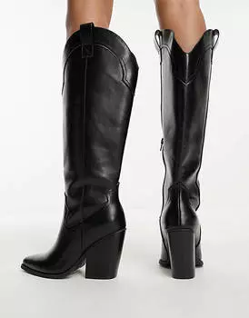 Ботинки в стиле вестерн Asos Design Wide Fit Claudia, черный