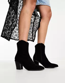 Черные ботинки в стиле вестерн на каблуке ASOS DESIGN Rational