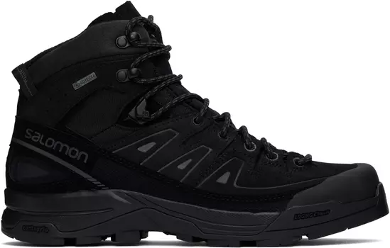 Черные ботинки X-ALP Mid из кожи Gore-Tex Salomon, Black/Black/Asphalt